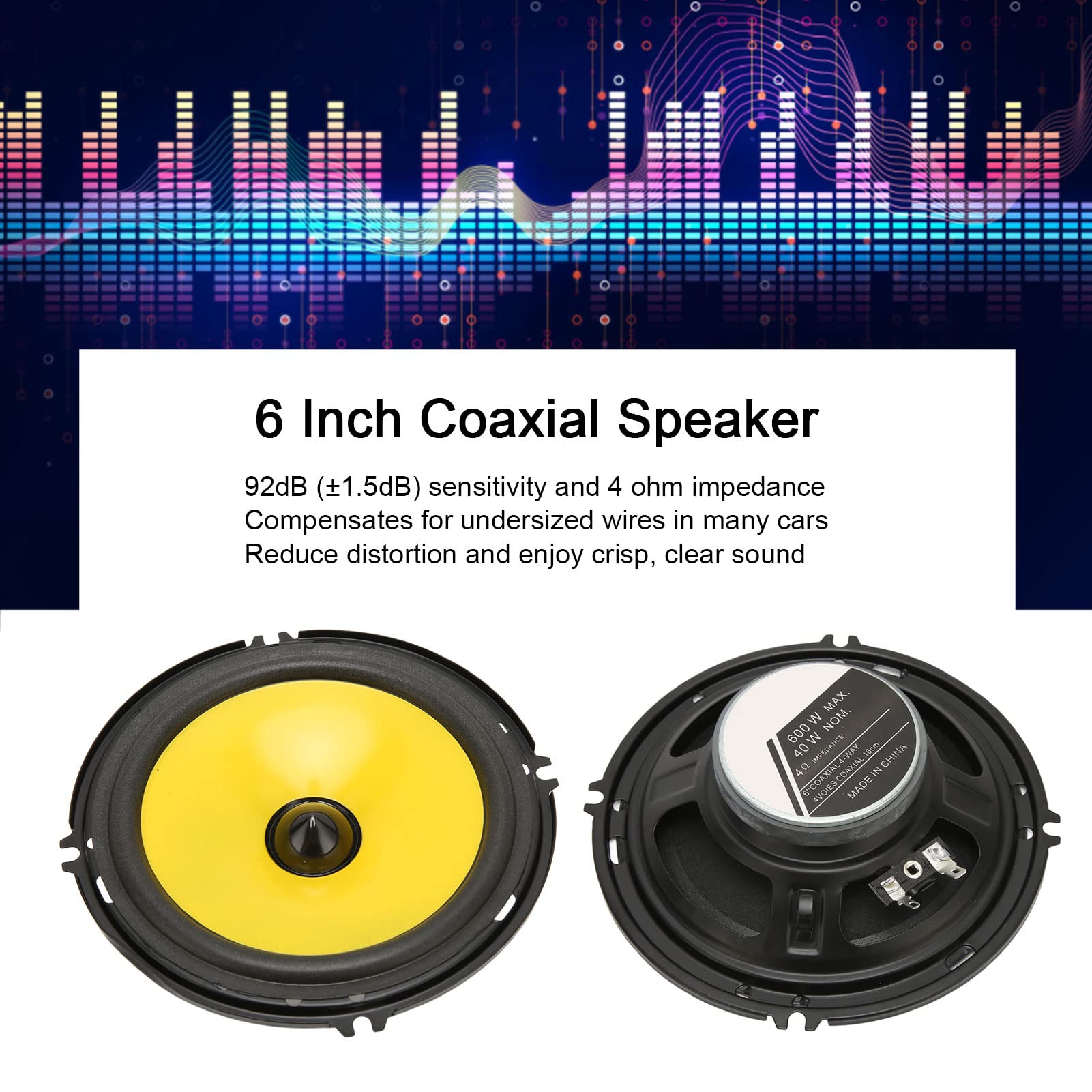 Amazon.co.jp: 車のスピーカー、6インチの車のドアスピーカー、2個の